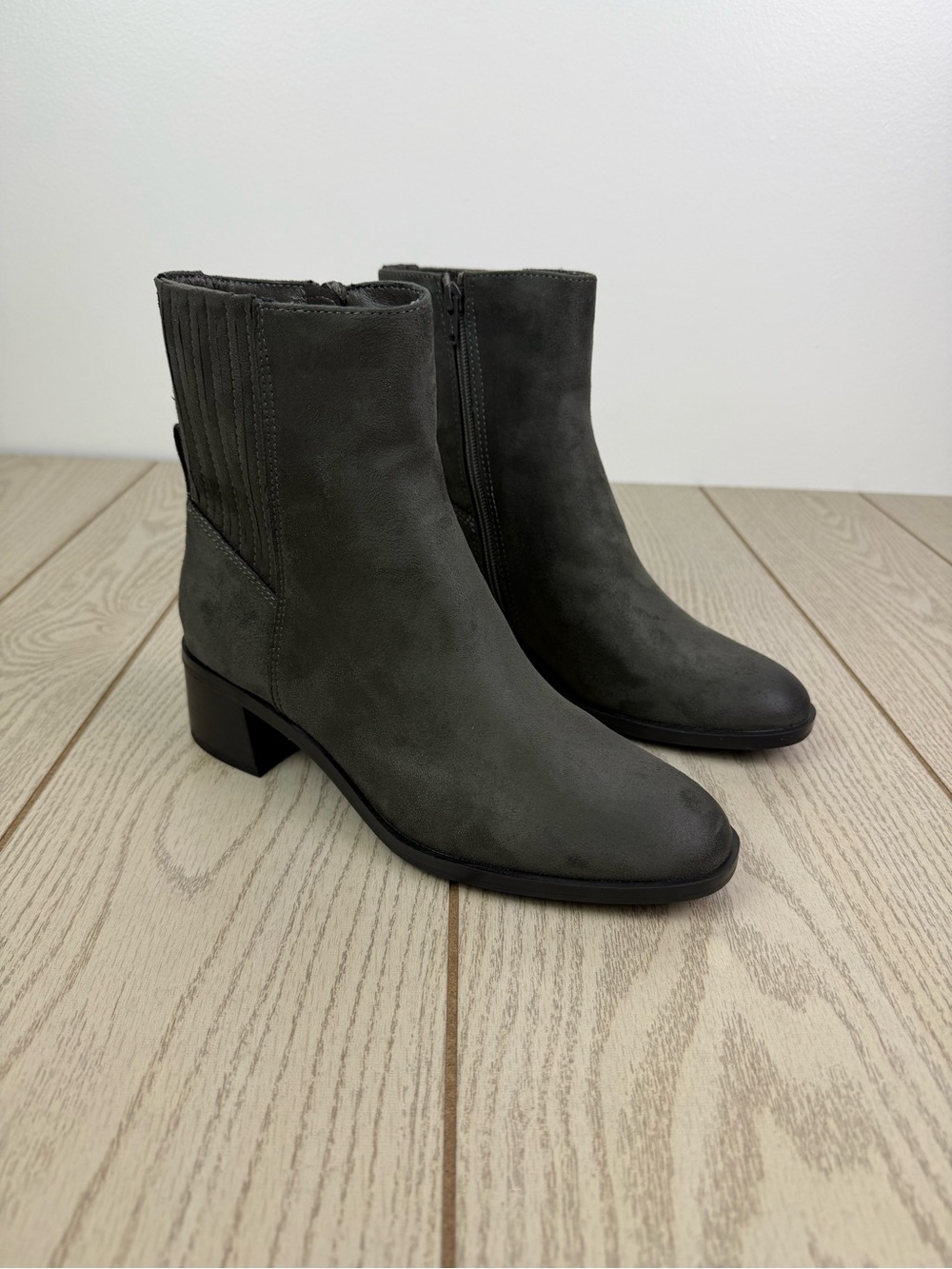 Style & Co Women's Orleyy Zip Dress Booties 7.5M Dark Grey MC $79.50